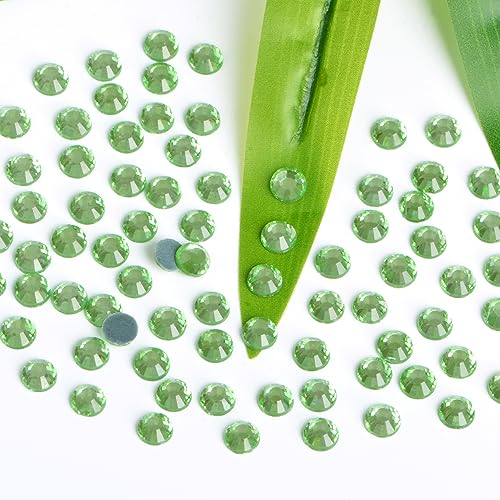 Image of Bymitel Hotfix Crystal Rhinestones Round Gems Iron on DIY Jewelry Making Flat Back for Crafts,Peridot, 2.4mm(SS8 /2880pcs)