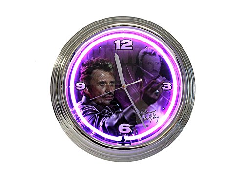 Johnny Hallyday - Pendule Neon Johnny Hallyday Rose