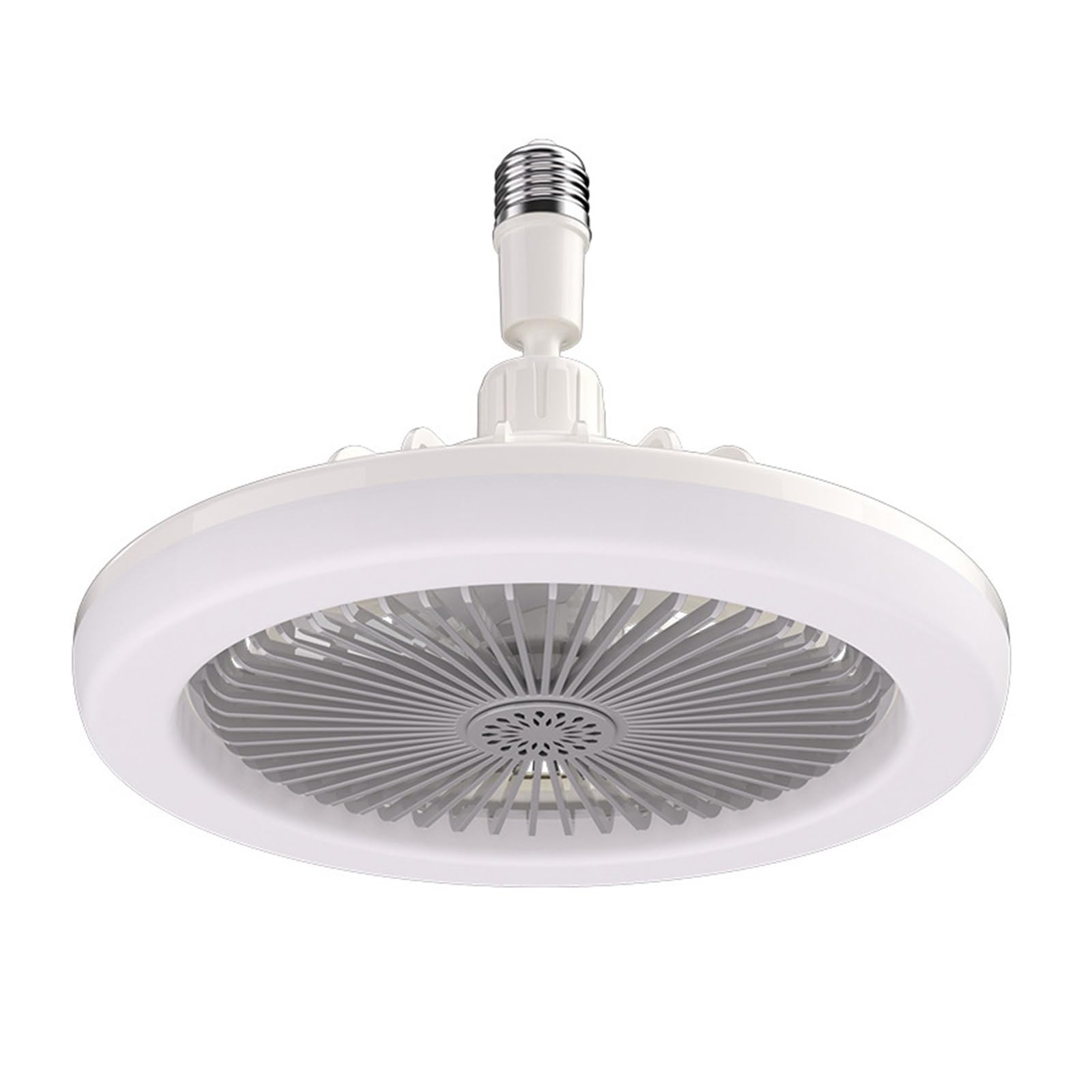 KOESRXNQW Ceiling Fan with Lighting Lamp E27 Converter Base with Remote Control for Bedroom Living Home Silent 3 Speeds Quiet Cooling(Grey no Control)
