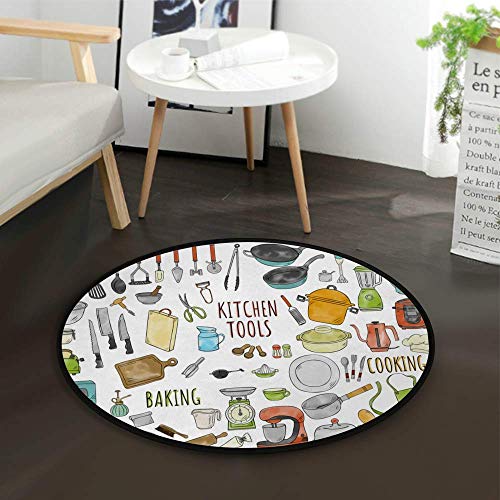 Tapis de jeu rond lavable et antidérapant pour le salon