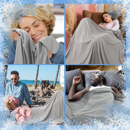 Namalu 2 in 1 Kühldecke 150 x 200 cm Selbstkühlende Sommerdecke mit Arc-Chill Q-Max > 0.4 Kühlfasern Schweißableitende und Atmungsaktive Bettdecke Leichte Sofadecke Reise Decke, Grau