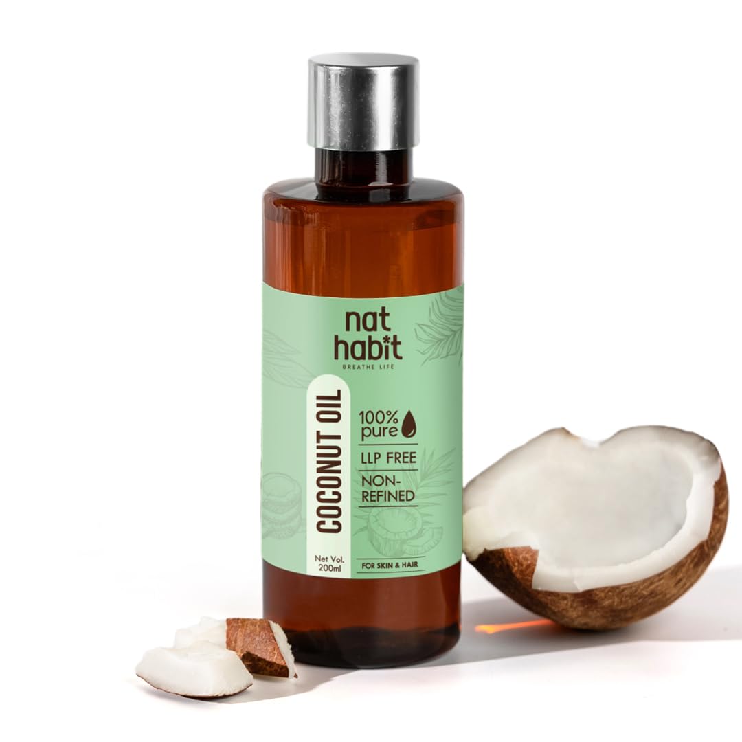 Nat Habit 100% Pure Coconut Oil For Skin & Hair, Non-Refined, LLP Free, Chemical Free & Preservative Free - 200 ml-picture-45