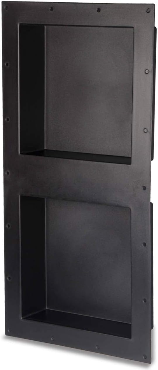 Uni-Green Shower Niche Ready for Tile Flapped Over Shelf Insert 16x28 Shower Organizer for Shampoo & Toiletry Storage Flush Mount