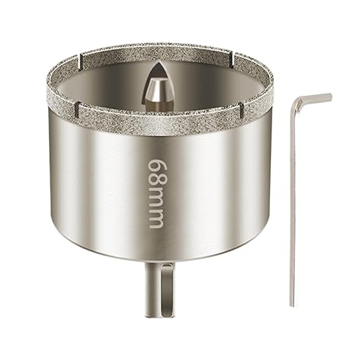 Miniatura 1 de Sierra de diamante de 2-1116 pulgadas con broca guía, sierra de agujero de vidrio con broca piloto para azulejos de porcelana, cerámica, mármol,