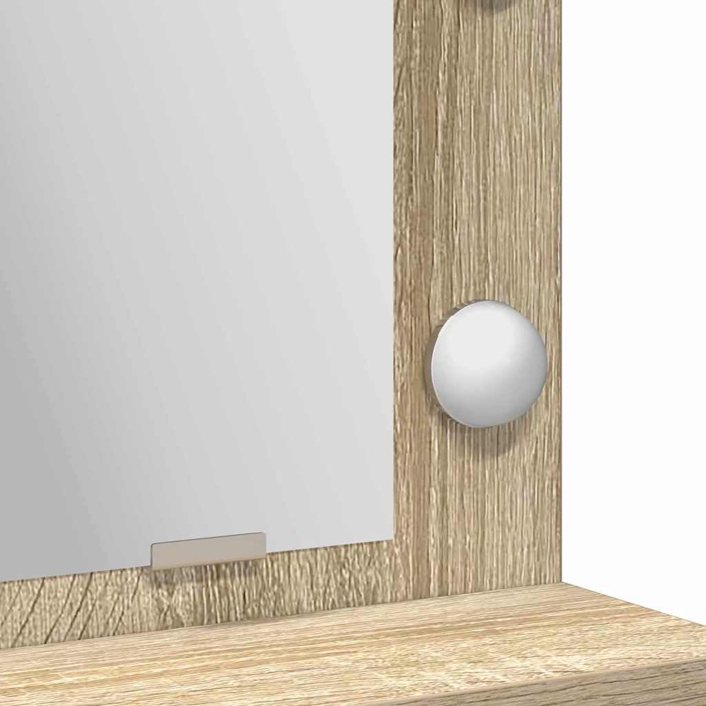 vidaXL Schminktisch Sonoma-Eiche 75,5 x 41 x 135 cm Holzwerkstoff | Dieser stylische Waschtisch bringt frischen Wind in dein Schlafzimmer, Jede Menge Fächer für all deine Beauty-Produkte,