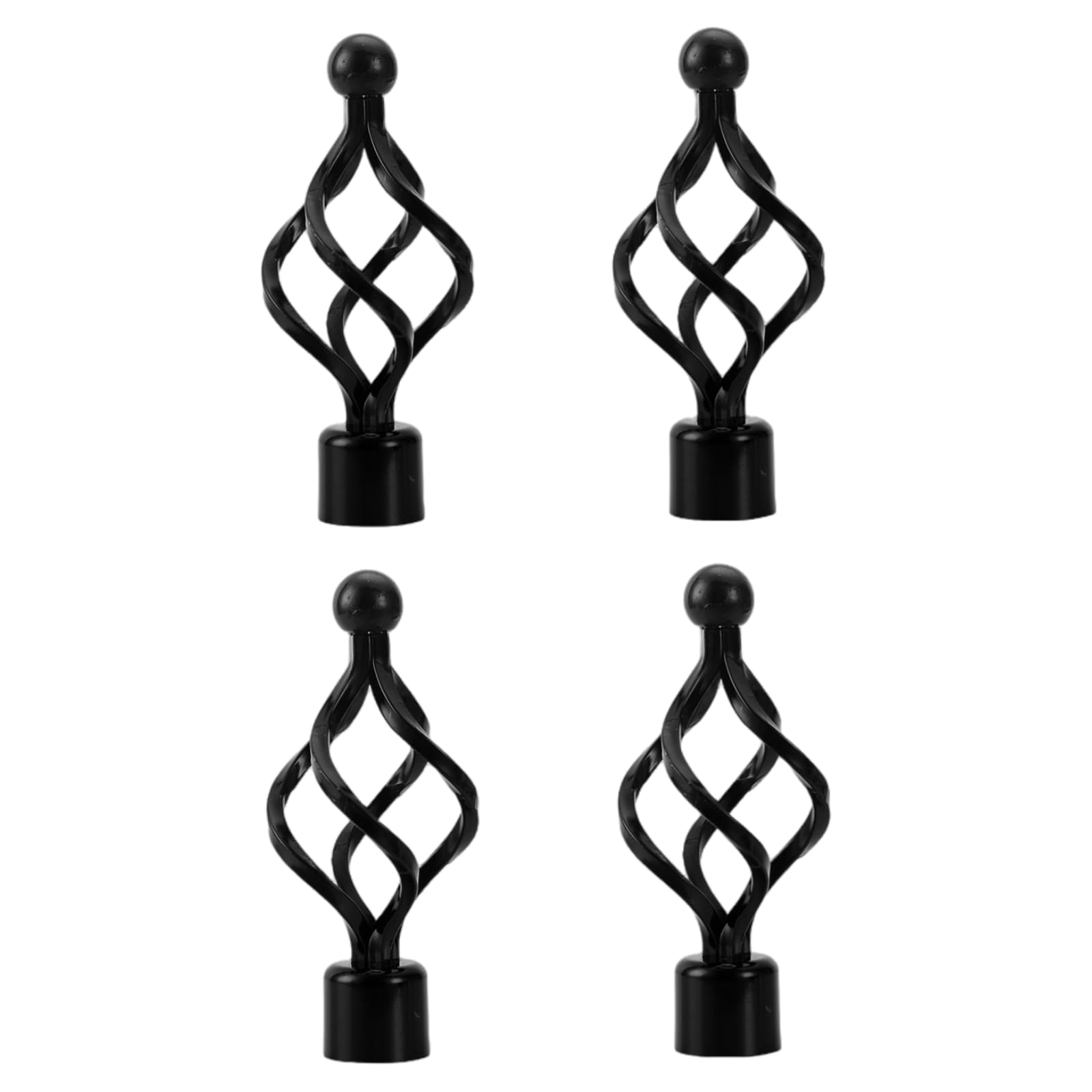 Essmoko Black Curtain Pole Ends Iron Art 22Mm 25Mm 28Mm Roman Rod End Decorative Head Electroplating Process Home Curtain Rod Seal 25Mm