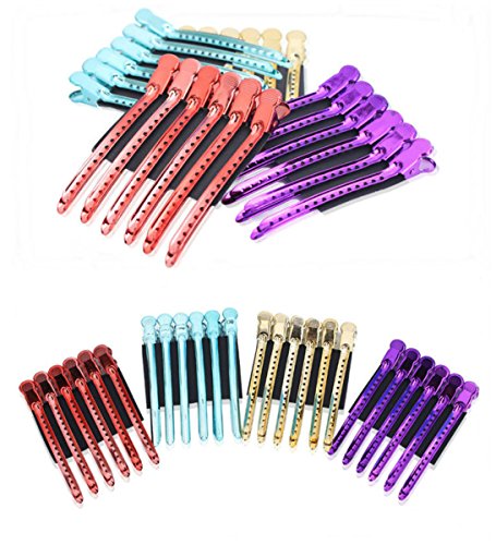 AKOAK 12 Pzs/Pack Pinzas de Peluquería Profesional de Acero Inoxidable Para Estilismo (Azul) miniatura 2