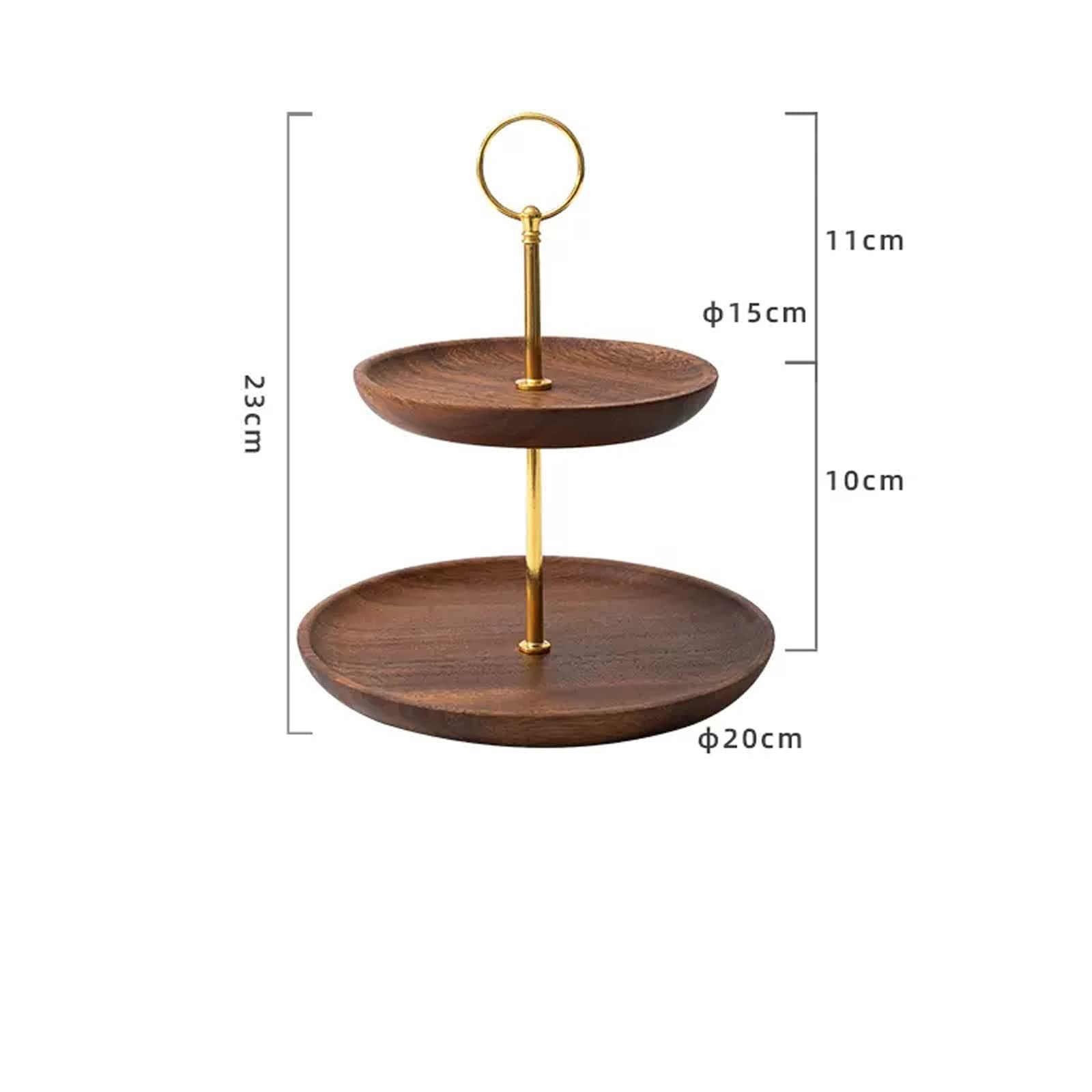 SUNESA Alzatina per Dolci Portapiatti da Frutta in Legno a Tre Livelli Home Living Room Torta Multistrato Porta Snack Cinese Doppio in Legno Alzata per Torta (Size : S)