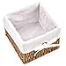 EZOWare Set of 4 Natural Woven Seagrass Wicker Storage Nest Baskets Organizer Container Bins with Liner for Kids Baby Closets, Room Decor, Toys, Towels, Gift Baskets Empty - Brown (7 x 7 x 5.5