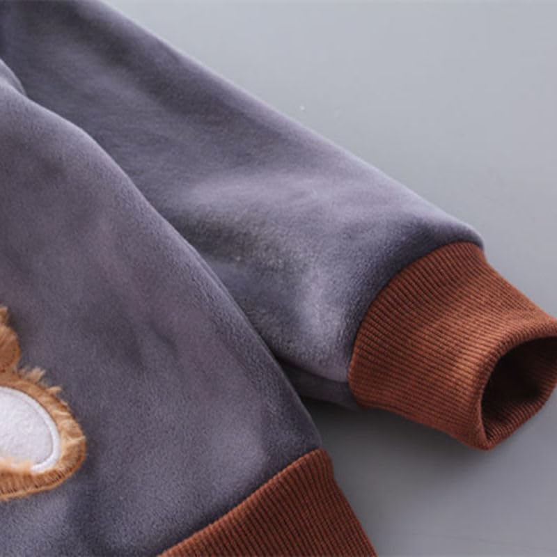 Fall Winter Baby Boys Cartoon Bear Hooded Vest+Tops+Pants Toddler Infant Casual 3pcs Clothing Suit - Image 4