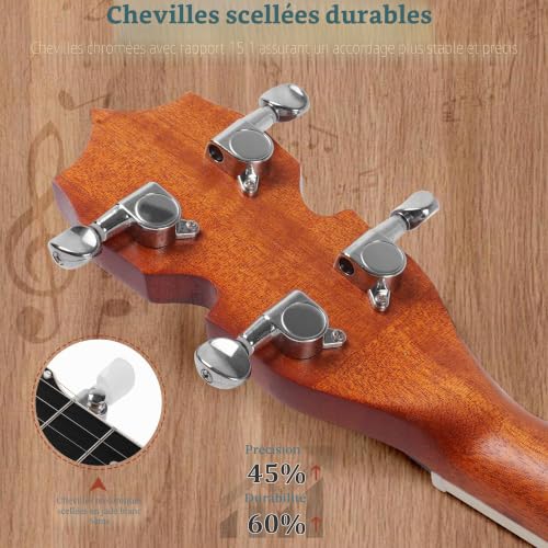 Banjo à 5 cordes Mini - Mulucky 66 cm pour Débutants avec Sac de Transport, Médiadors, Cordes, Sangle - B806 – vue 4
