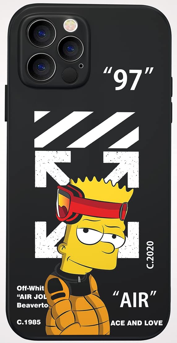 Compatible with Cool iPhone 11 case for Boys,Funny Aesthetic Soft Silicone Gel Rubber Shockproof Cover Full Body Drop Protection (Black, 12 pro max)