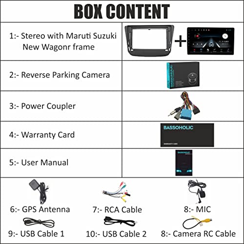 Image of 9 inch Android Car Stereo for Maruti Wagon R (2019-Present) | 2GB+32GB | Full HD Display | WiFi | GPS | Bluetooth | Steering Wheel Control | Frame & HD Reverse Camera | 1 Year Warranty