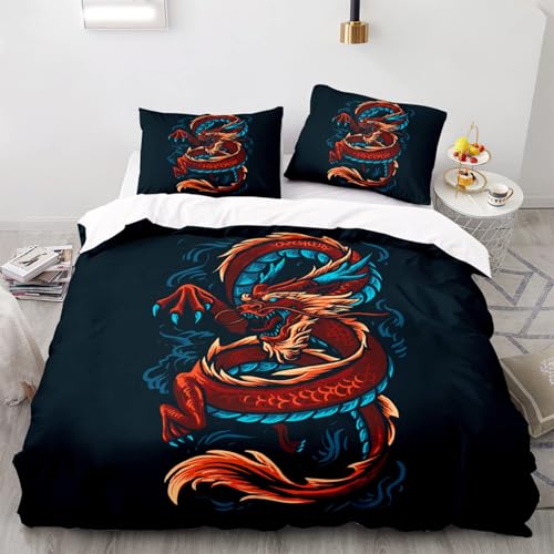 Linge de lit en microfibre douce dragon volant finitions soignées - 2