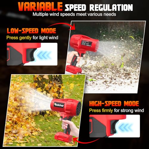 Rozlchar Cordless Leaf Blower Compatible for Milwaukee 18V Batteries(No Battery), Variable Speed Handheld Turbo Blower with Brushless Motor, Portable Dust/Snow Cleaner for Lawn, Patio