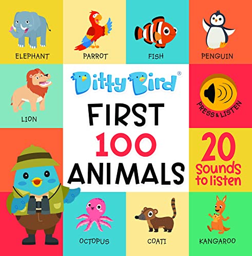 DITTY BIRD Primeras 100 Animales en inglés | Mi imaginario de animales bilingüe | First 100 Animals | Aprender inglés de Manera diviertida | Juguete Educativo | Partir de 1 año.