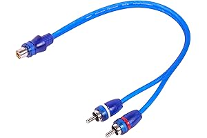RCA Splitter: Female to 2 Male Audio Adapter Cable by Skar Audio