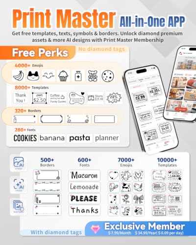 Image of Phomemo M110 Label Makers - Barcode Label Printer Bluetooth Label Maker Portable Thermal Printer for Small Business, Address, Barcode, Logo, Clothing, Mailing, Sticker Printers for Phone & PC, Black
