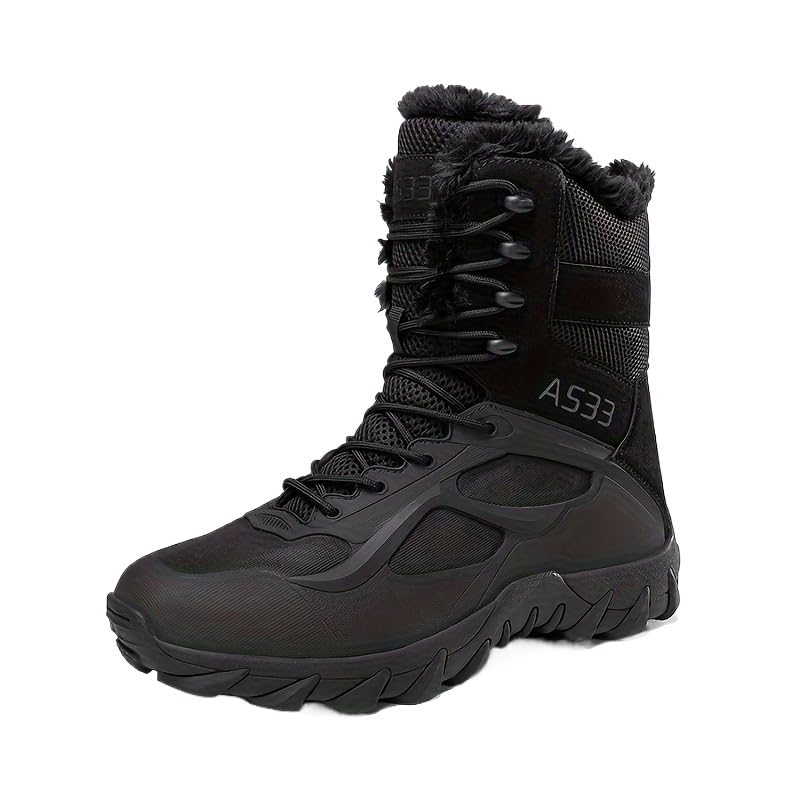 Outdoor High Top Fleece Warm Snow Boots are Fashionable, Versatile, Wear-Resistant, Thick Soled Men's Shoes