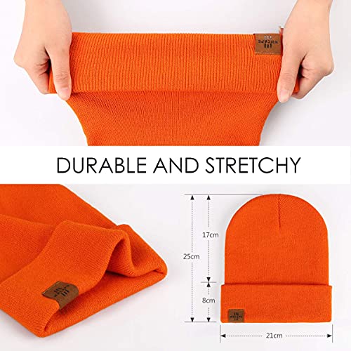 Wmcaps Classics muts heren dames unisex wintermuts beanie leren patch gebreide muts, één maat, cadeau voor mannen vrouwen - Image 4