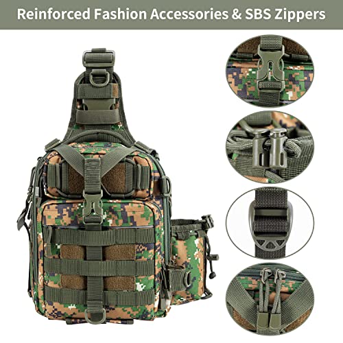 BLISSWILL Fishing Backpack Outdoor Tackle Bag Large Fishing Tackle Bag Water-resistant Fishing Backpack with Rod Holder Shoulder Backpack (Camo) - Thumbnail 6