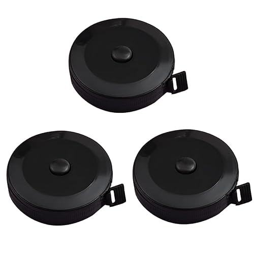 Paquete de 3 cintas métricas retráctiles automáticas suaves para medir el cuerpo, cintura corporal, artesanía de costura a medida, cinta digital de