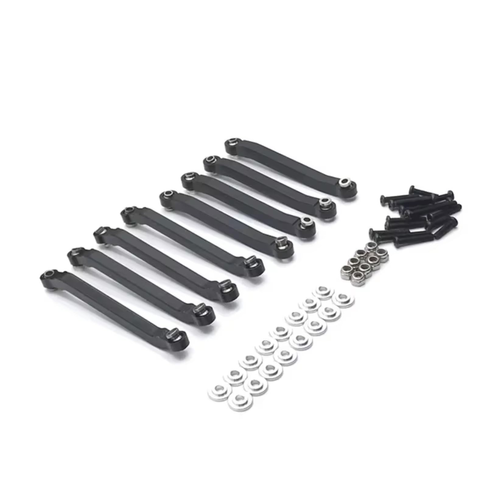 Rc Special Connecting Rod for MN98 for MN99S D90 D91 D96 1/12 8pcs Metal for Chassis Fixed Link Suspension Tie Rod RC Car Parts and Accessories Replacement and Use(Black)