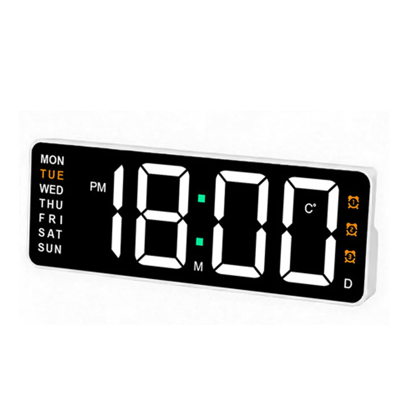 Reloj de Escritorio Digital con Temporizador de Cuenta Regresiva: Reloj Despertador LED silencioso para Estudio, Oficina y Dormitorio, diseño Rectangular Simple,A