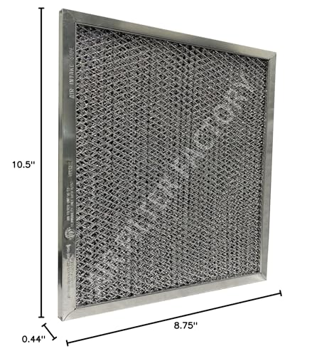 Air Filter Factory Replacement For 41F, 97007696, 97005687 Broan Nutone Range Hood Grease Mesh Charcoal Carbon Combo - Filter Size 8.75 x 10.5 x .44 Inches