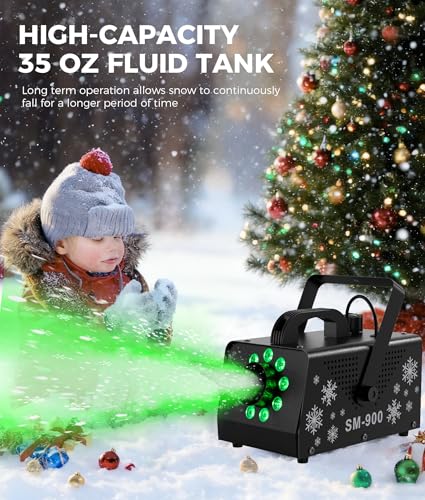 imone 900w snow machine with 9 lights christmas gifthigh output fake snow machine with remotesnow machine indooroutdoor snow making machinesnow maker machinesnowflake machine paradeparty