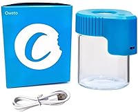 Vista 14 de Tarro de Almacenamiento de Vidrio Transparente con Sello LED, Botella de Vidrio Ornamental con Lupa y Luz（Verde）