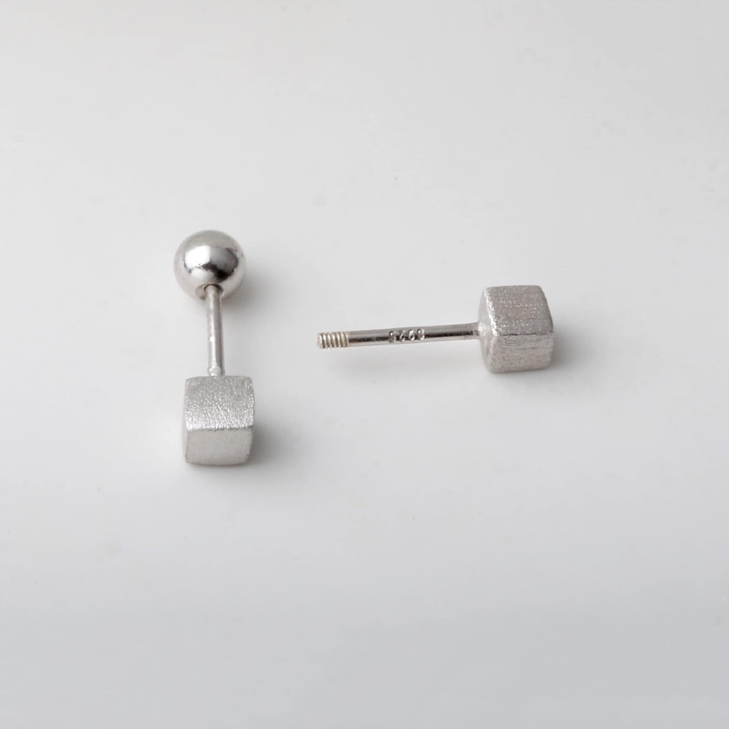 Screw Back 925 Sterling Silver Tiny Earrings Studs