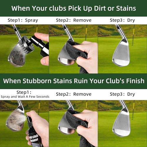 Golf Club Care Kit - Clean, Polish and Restore Irons, Drivers, Putters -Remove Rust, Scratches & Restore Tackiness | Includes Golf Club Cleaner, Polish, Grip Cleaner, Magnetic Towel & Golf Club Brush - Image 5