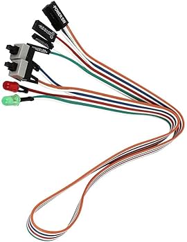 Amazon.co.jp: 赤緑LEDランプ PCケース ATX電源リセットHDD