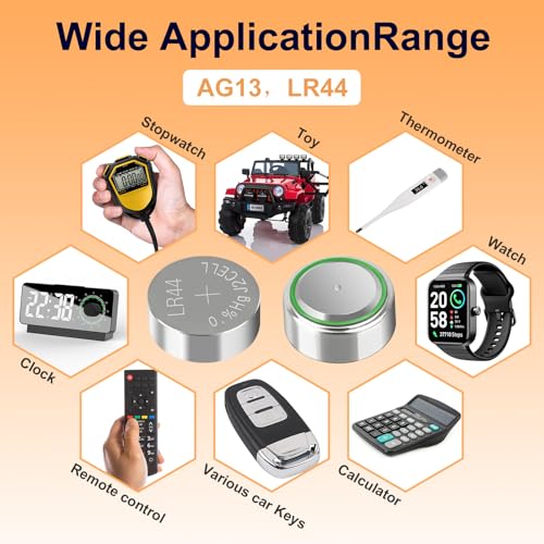 AG13 LR44 Batteries (25-Pack) - Long-Lasting 1.5V LR44 Alkaline Battery for Watches, Toys, Calculators & Medical Devices | AG13/A76/357/L1154F/SR44 Equivalent | Leak-Proof Design & Mercury-Free
