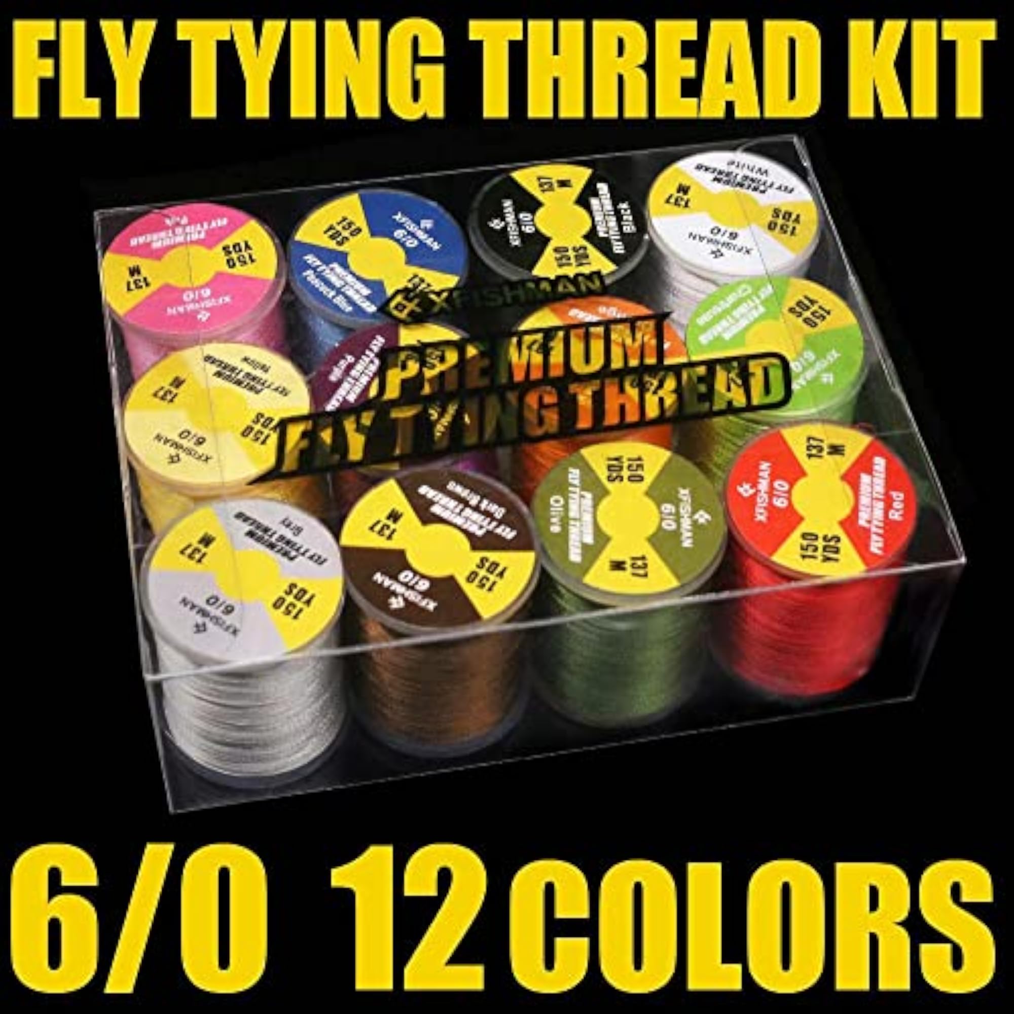Fly Tying Thread Kit, 6/0 3/0 Fly Fishing Supplies