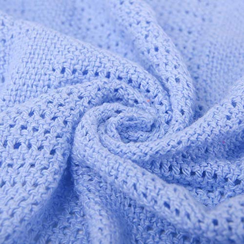 Dudu N Girlie Cot Blanket, 100% Pure Cotton Extra Soft Cellular Nursey Baby Toddler Blanket - Image 3
