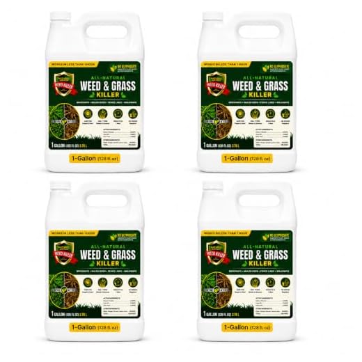 Natural Armor Weed and Grass Killer All-Natural Concentrated Formula. Contains No Glyphosate (1 Case of 4 Gallon Refills)