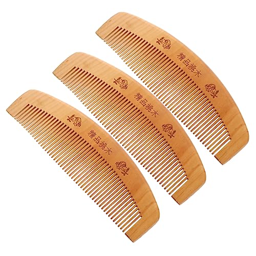 CALLARON 3 Piezas Peine de madera antiestático peines para el cabello desenredador aseo peine de madera para el cuero cabelludo peine para el cuidado del cuero cabelludo