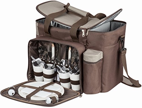 VTK Nature Sac Pique-Nique Natura XP-4" - 35 litres - pour 4 Personnes - Compartiments isothermes - Accessoires Inclus - Randonnée, Camping, Bivouac, …