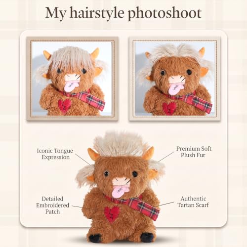 Image of 16 Inch Highland Cow Plush, Funny Ugly Monster Stuffed Animal Toy for Kids