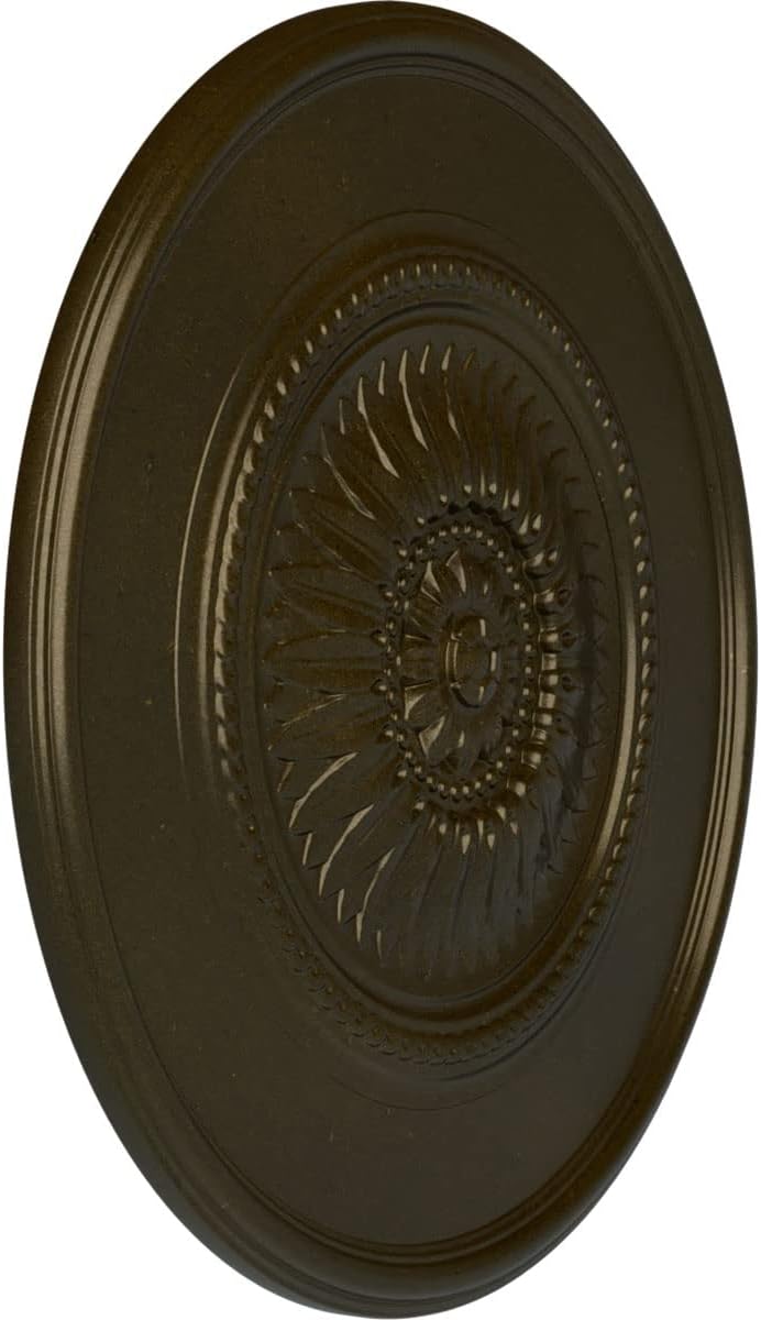 29 3/4"OD x 1 1/2"P Wigan Ceiling Medallion, Hand-Painted Green Gold