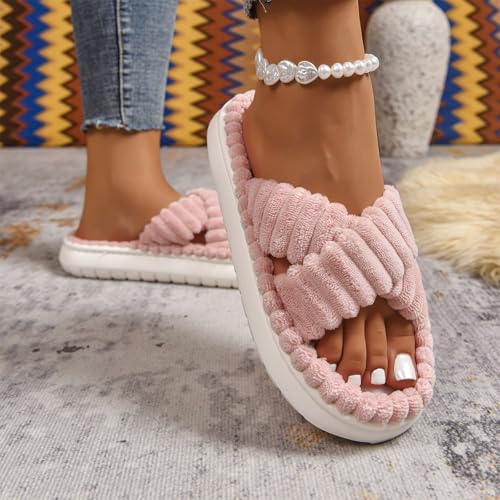 Lounging Cross Slipper for Women High Elastic Comfy Indoors Slide Memory Foam Anti-slip Sandal 2025 Pillow Shoe 7