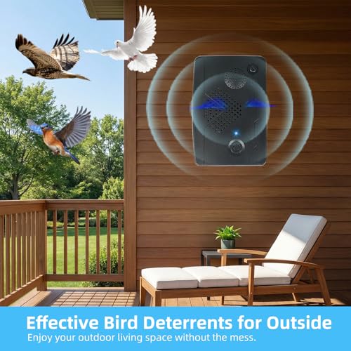 Image of 2026 Ultrasonic Bird Repellent Devices Bird Repeller Outdoor for Attic Woodpecker Deterrent Pigeon Goose Repellent Rechargeable Bats Repellent Indoor to Keep Birds Away from Porch Balconies