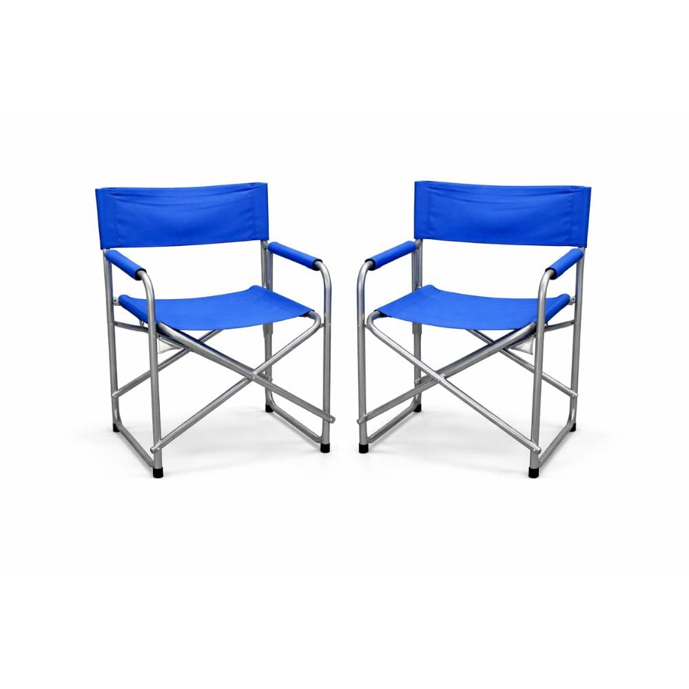 Set 2 Sedie Regista Pieghevoli 57x46x80 cm – Sedie da Campeggio con Struttura in Ferro e Tessuto Oxford Resistente – Sedie Outdoor Compatte e Maneggevoli per Giardino, Spiaggia, Terrazzo