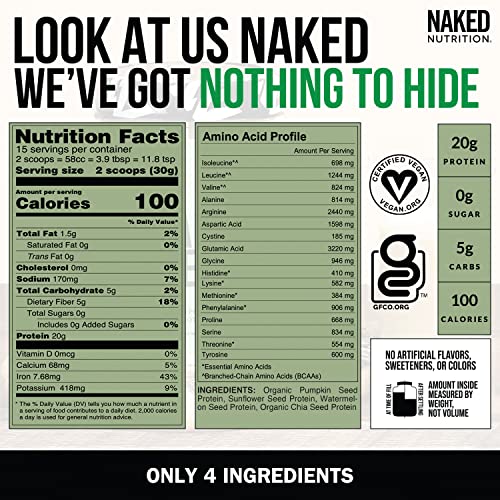 Naked Seed - 4 Seed Protein Powder, Only 4 Ingredients - Chia, Watermelon, Sunflower and Pumpkin Seed - Gluten-Free, Soy Free, Vegan, No Gmos, No Artificial Sweeteners - 15 Servings - Image 5