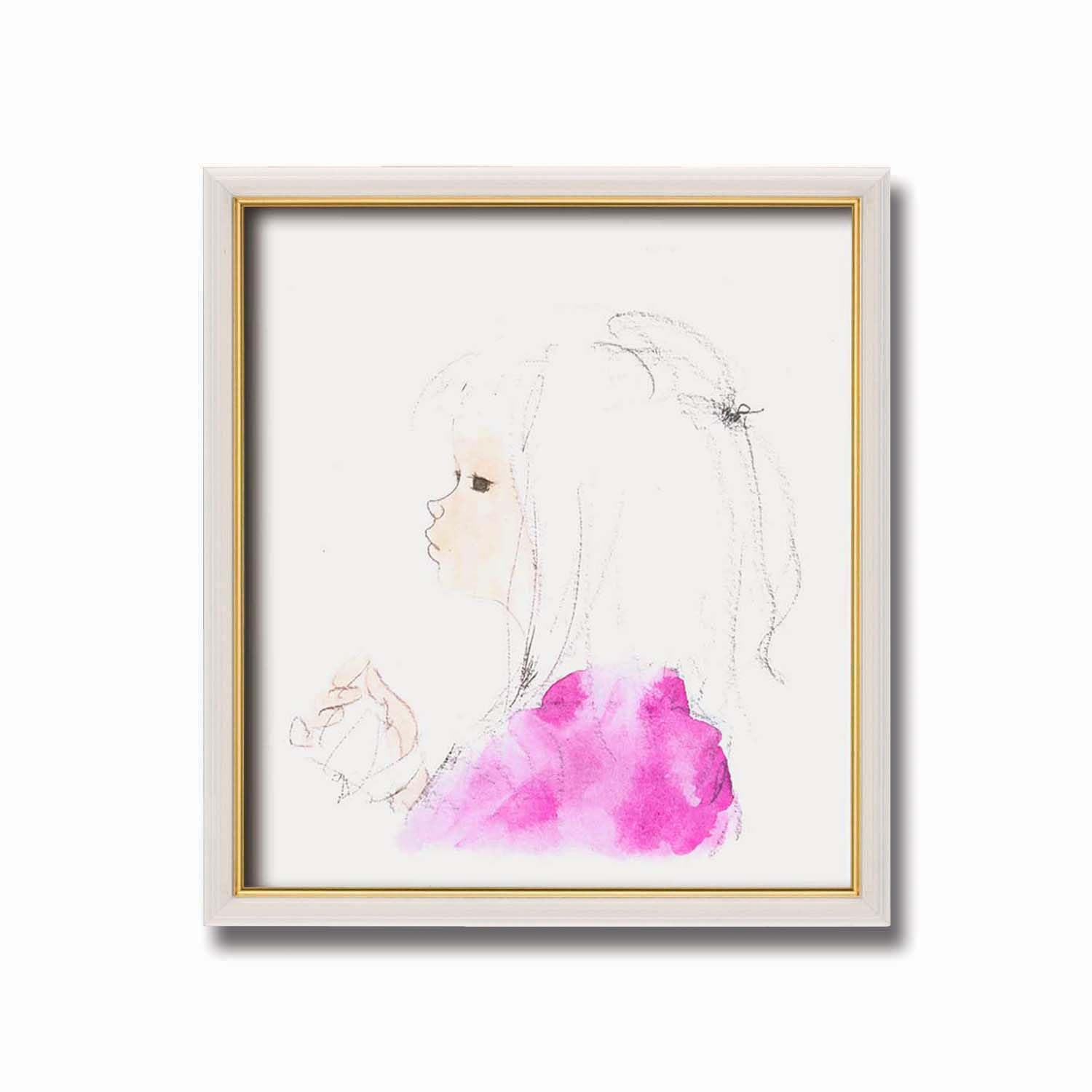 いわさきちひろ　バラと少女　額絵 楽天市場】いわさきちひろ・バラと少女(アート・複製画） : 絵画生活