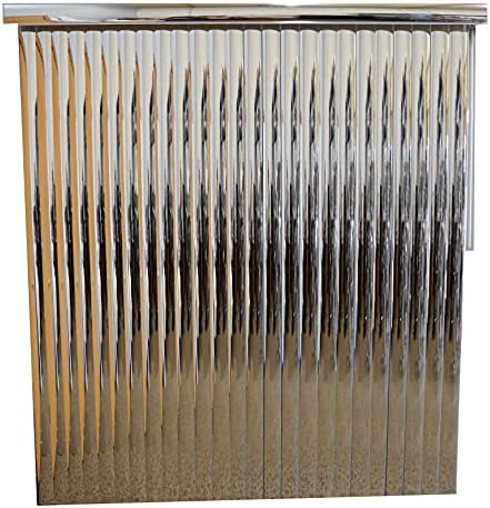 Silver Mirror Vinyl Vertical Blinds with 3-1/2" Reflective Vanes, 78" Wide x 84" Long, Cordless