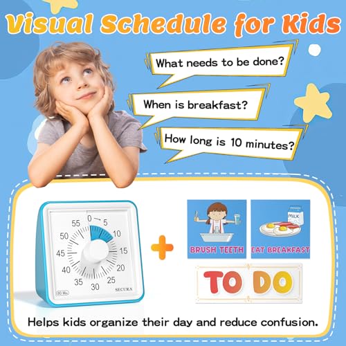 Secura Montessori Time Schedule Tasks, Special Education Autism Sensory Products, Sensory Timer with to-Do List, 60 Minute Visual Timer for Kids with Autism, ADHD Tools for School, Classroom, Home - Image 4