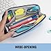 Sooez Wide-Opening Pencil Pen Case, Lightweight & Spacious Pencil Pouch Zipper Stationery Bag, Aesthetic Supply with Triangular Design for Adults, Blue